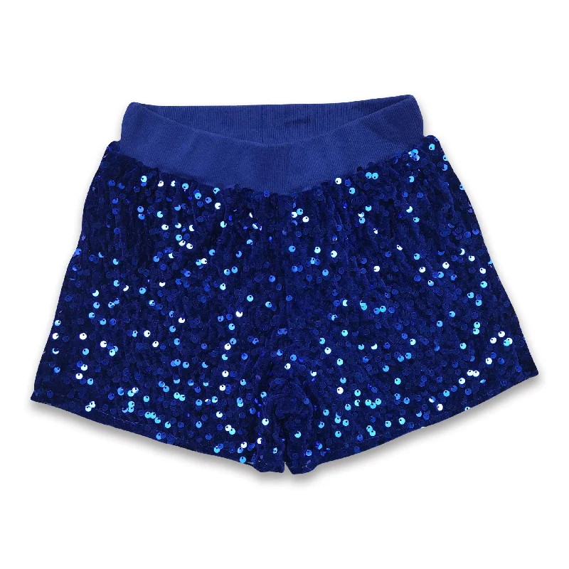 Blue sequin lining baby girls shorts Practical Men's Quick