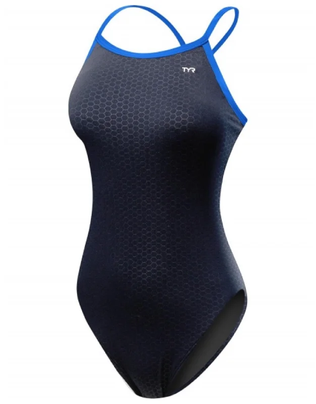 HEXA Durafast Elite Diamondfit Swimsuit - Black/Blue Unique Men's Upcycled
