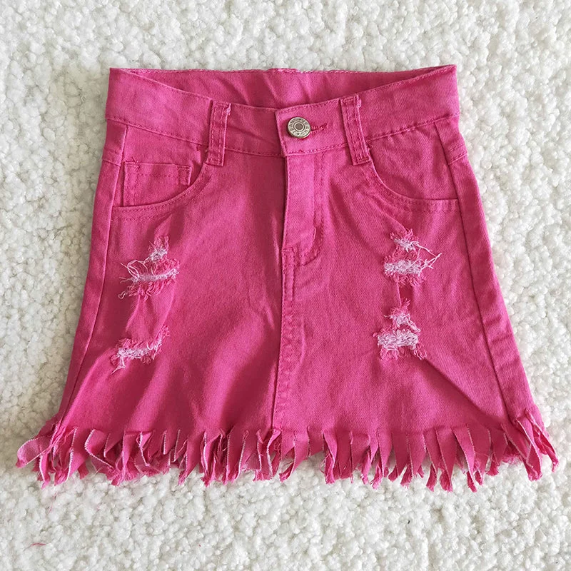 Hot red denim skirt Trendy Men's Scandinavian