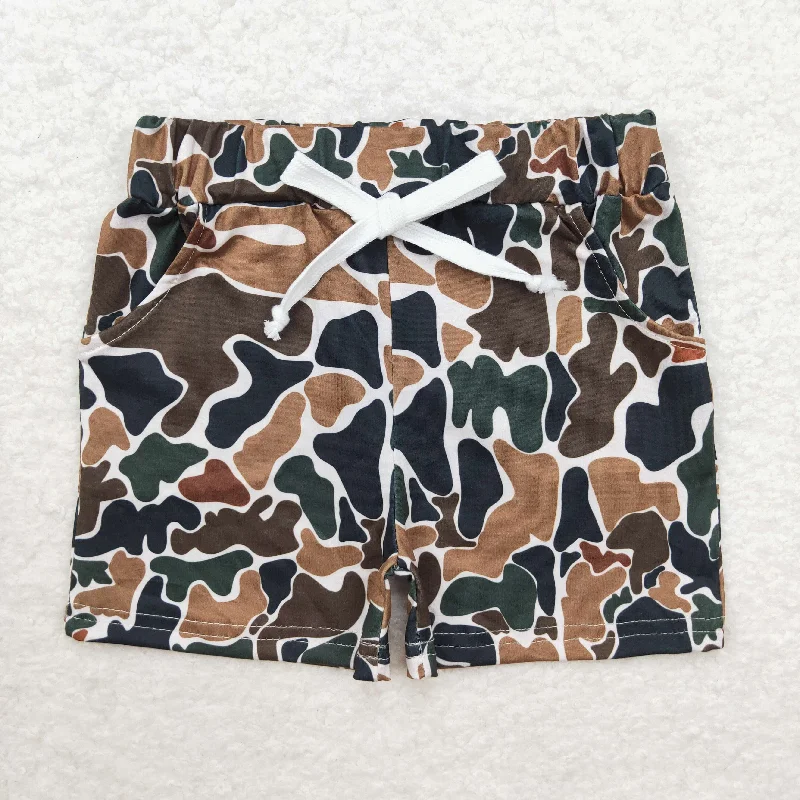 SS0359 Brown camouflage beige shorts Unique Men's Patch