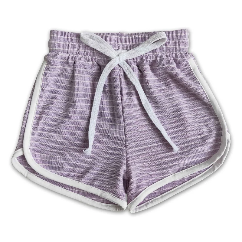 High quality cotton small purple drawstring girls summer shorts Artistic Men's Hand