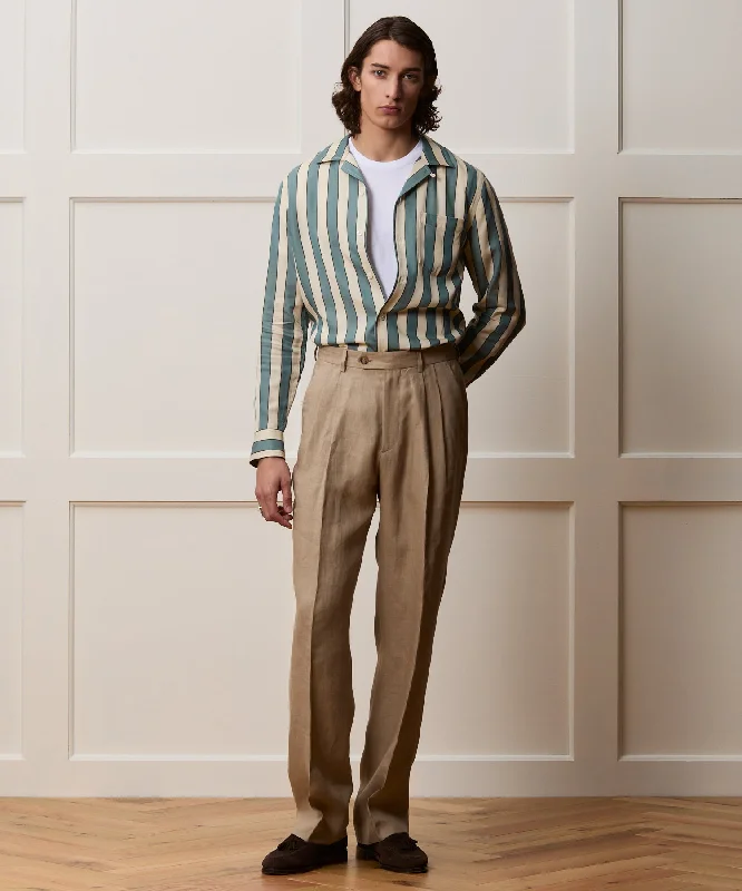 Italian Linen Wythe Trouser in Beige Adventure