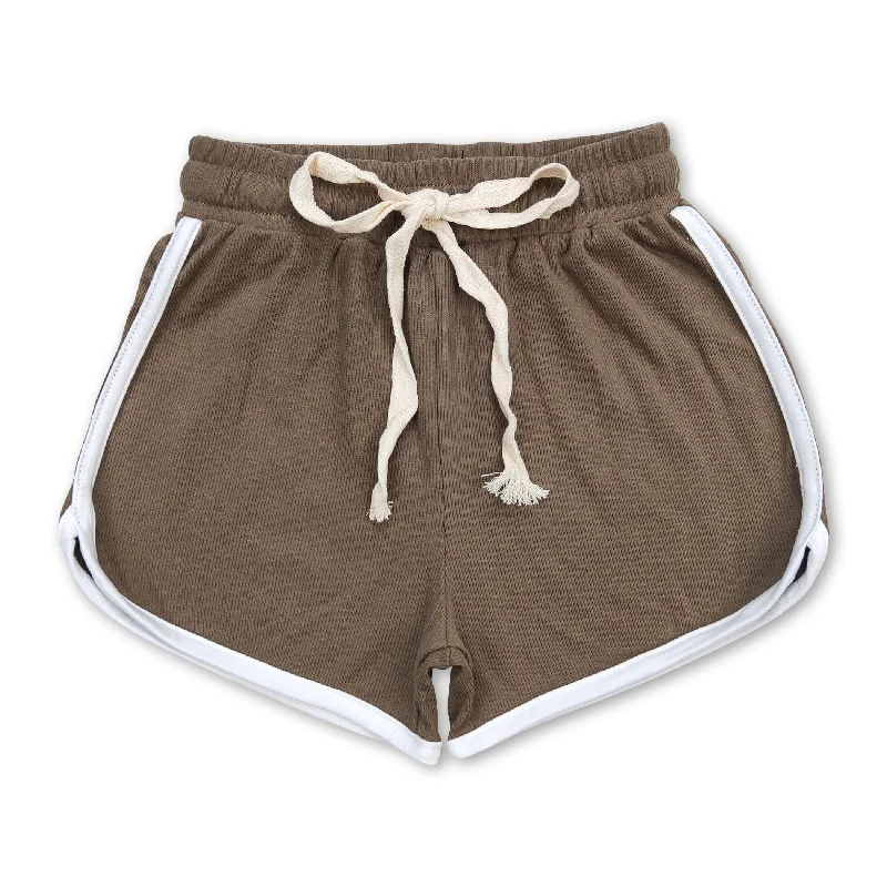 Dark khaki cotton kids girls summer shorts Vintage Men's 1970S Disco