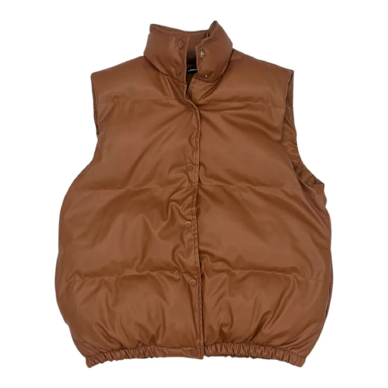 Vest Puffer & Quilted By Clothes Mentor In Brown, Size:M Monochromatic All