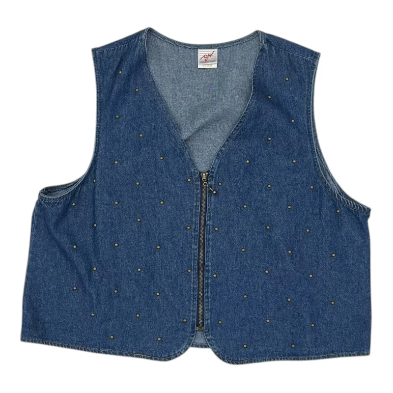 Vest Other By Clothes Mentor In Blue Denim, Size:Xl Edgy Men's Punk