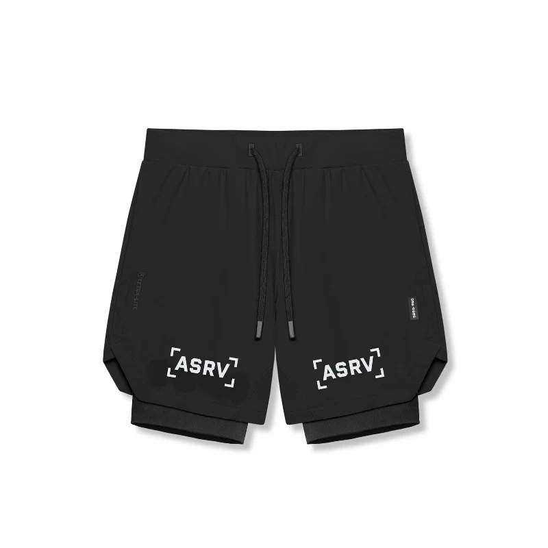 0866. Tetra-Lite® 7" Liner Short - Black "White Bracket"/Black Artistic Men's Avant 0866. Tetra-Lite® 7" Liner Short - Black "White Bracket"/Black Artistic Men's Avant
