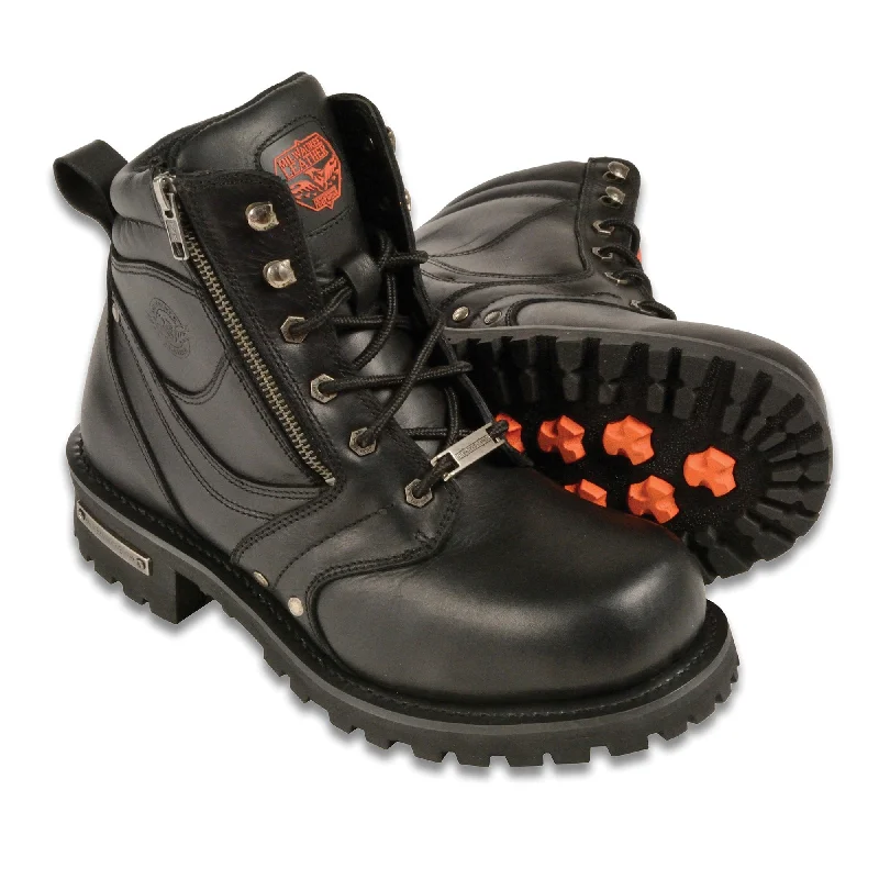 Men's 6" Lace Up Boot With Outside Zipper Youthful Men's Pop