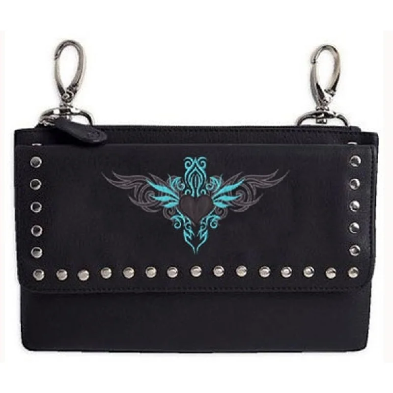 Ladies Clip Bag With Tribal Heart 8"x5" Youthful Men's Anime
