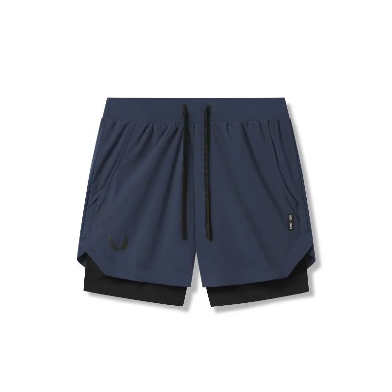 0865. Tetra-Lite® 5" Liner Short - Navy "Wings"/Black Bohemian Men's Free