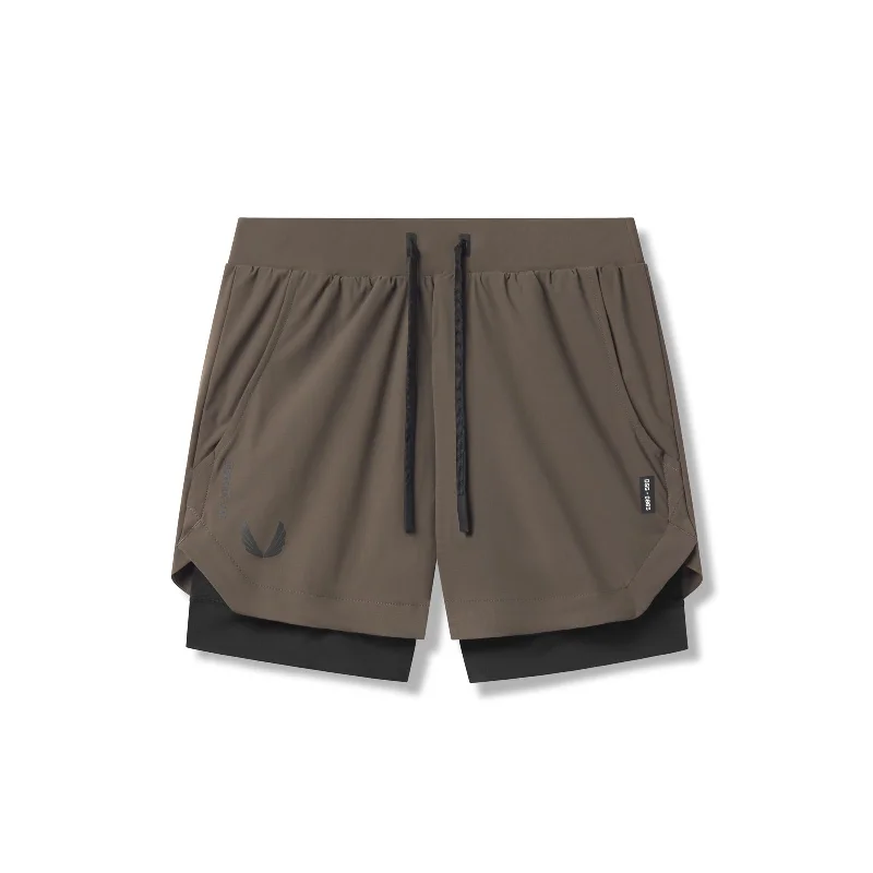 0865. Tetra-Lite® 5" Liner Short - Deep Taupe "Wings"/Black Sophisticated Men's French 0865. Tetra-Lite® 5" Liner Short - Deep Taupe "Wings"/Black Sophisticated Men's French