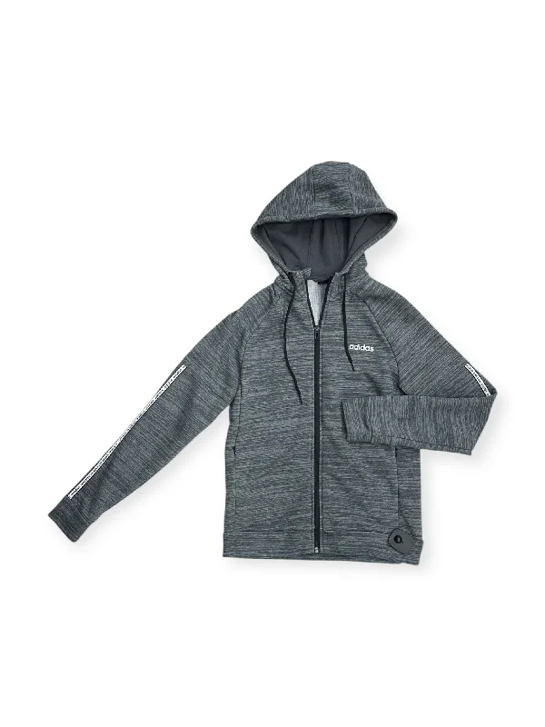 Sweatshirt Hoodie By Adidas In Grey, Size: S Stylish Men's Neon