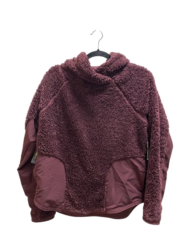 Sweatshirt Hoodie By Nike Apparel In Maroon, Size: S Gym