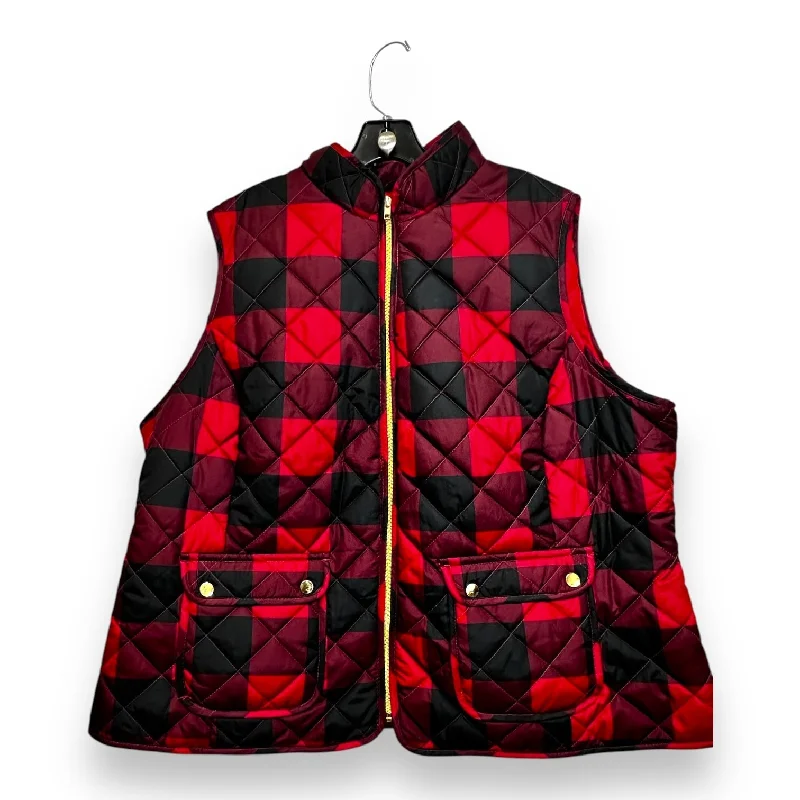 Vest Puffer & Quilted By St Johns Bay In Black & Red, Size: 2x Preppy Men's College