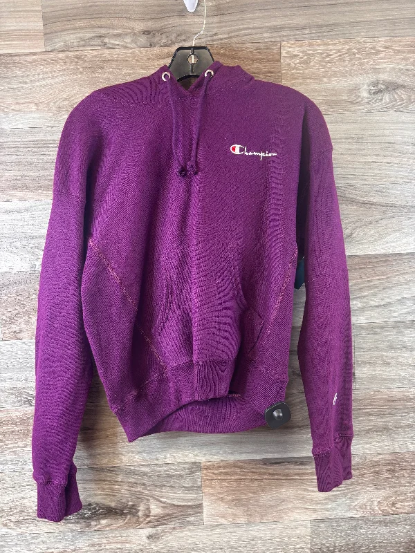 Athletic Sweatshirt Hoodie By Champion In Purple, Size: S Polished Men's Satin