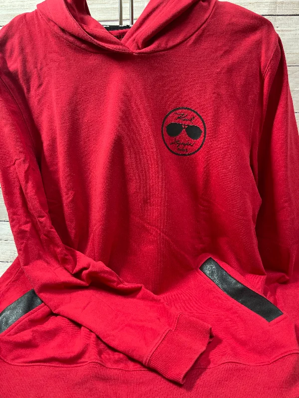 Sweatshirt Hoodie By Karl Lagerfeld In Red, Size: M Stylish Men's Neon