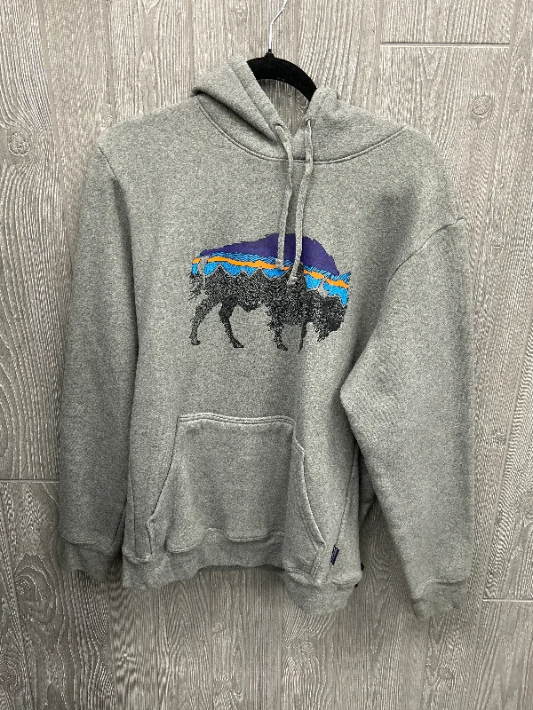 Athletic Sweatshirt Hoodie By Patagonia In Grey, Size: M Elegant Men's Cashmere