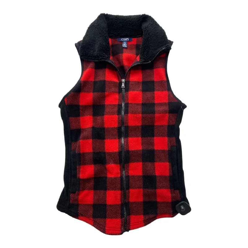 Vest Fleece By Chaps In Black & Red, Size: S Laid