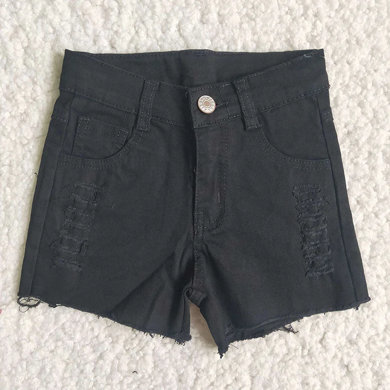 Girl Black waistband denim shorts Dynamic Men's High